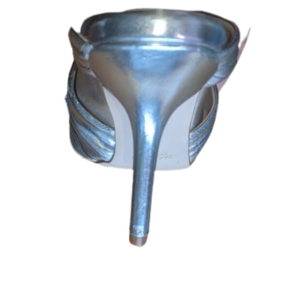 ZARA Silver Slip-On Helled Sandal Size 37 (US &) NEW NWOT - Picture 7 of 12